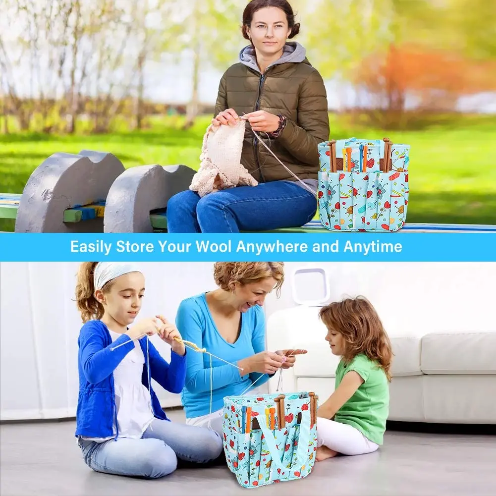 Сумка для вязания сумка хранения вязальной пряжи с большим количеством места и