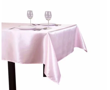 145x320cm White/Black Tablecloths Table Cover Rectangular Satin Tablecloth for Wedding Birthday Party Hotel Banquet Decoration - Color: light pink
