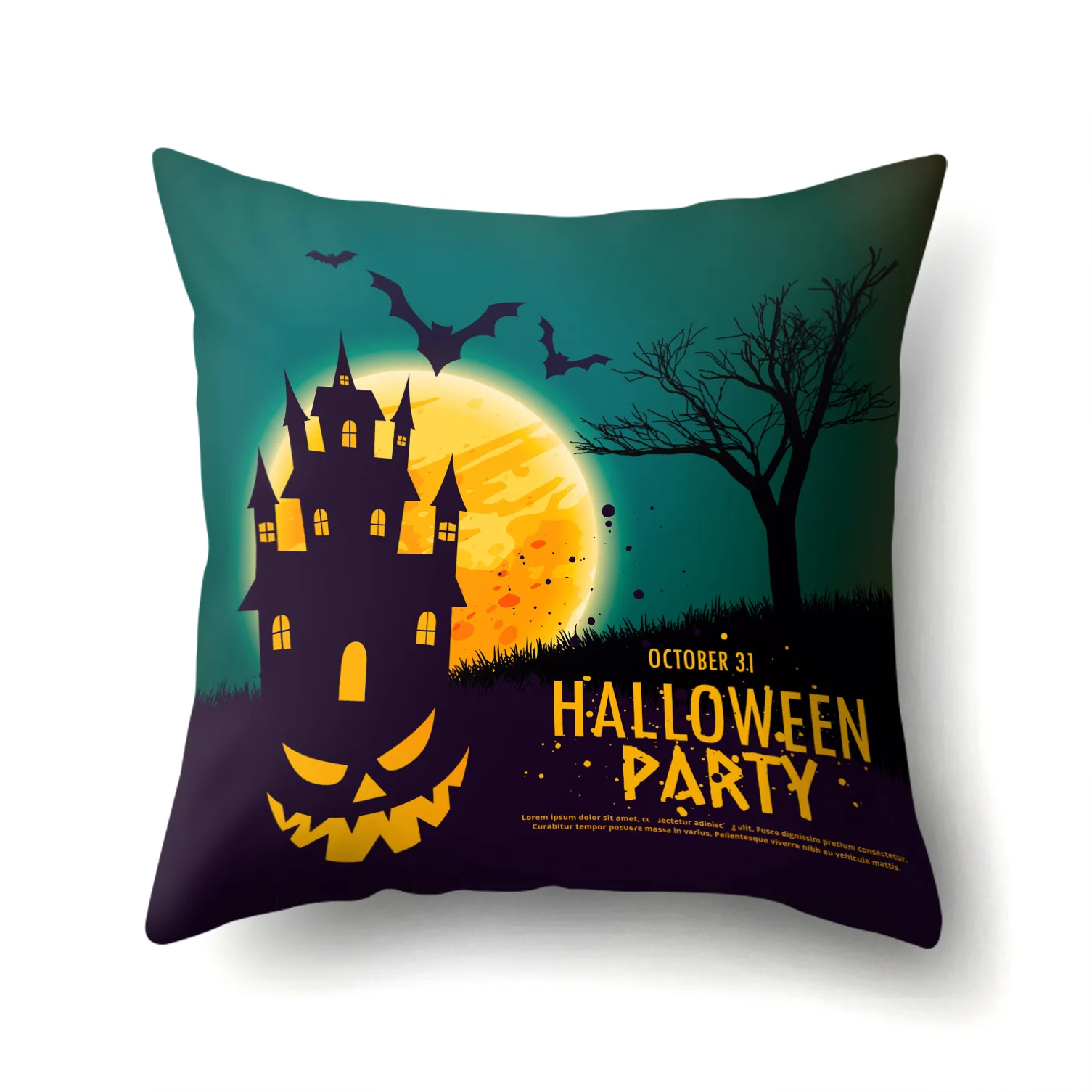 

One Side Print Cushion Cover Polyester Decorative for Sofa Seat Soft Throw Pillow Case Cover 45x45cm Halloween
