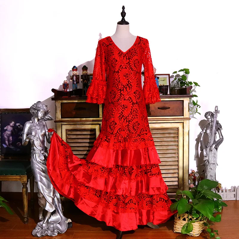 

Flamenco The New Ruffled Multi-Layered Lace Women Dress GI02