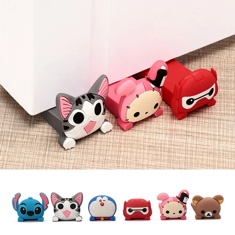 Силиконовые защитные протекторы для дверей дома и офиса с милым мультяшным