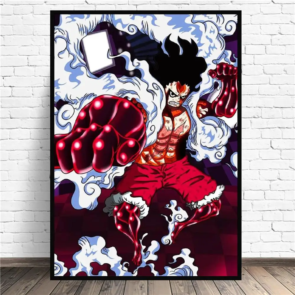 

Luffy Gear Холст Живопись стены аниме искусство картины печать домашний Декор настенный плакат для декора для гостиной