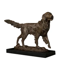 hand made metal crafts bronze art golden retriever dog statuettes