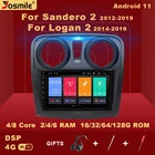 Автомагнитола 2 din Android 11 для Renault Logan 2 Sandero 2014-2019 мультимедийный плеер GPS Видео dvd AI Голосовое управление 4 Гб WIFI DSP