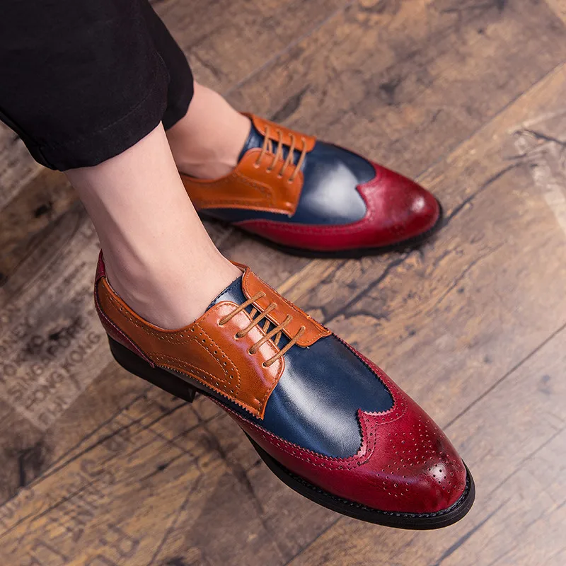 

Туфли-оксфорды мужские классические, итальянские броги, заостренный носок, деловой стиль, ручная работа, классические туфли, разные цвета