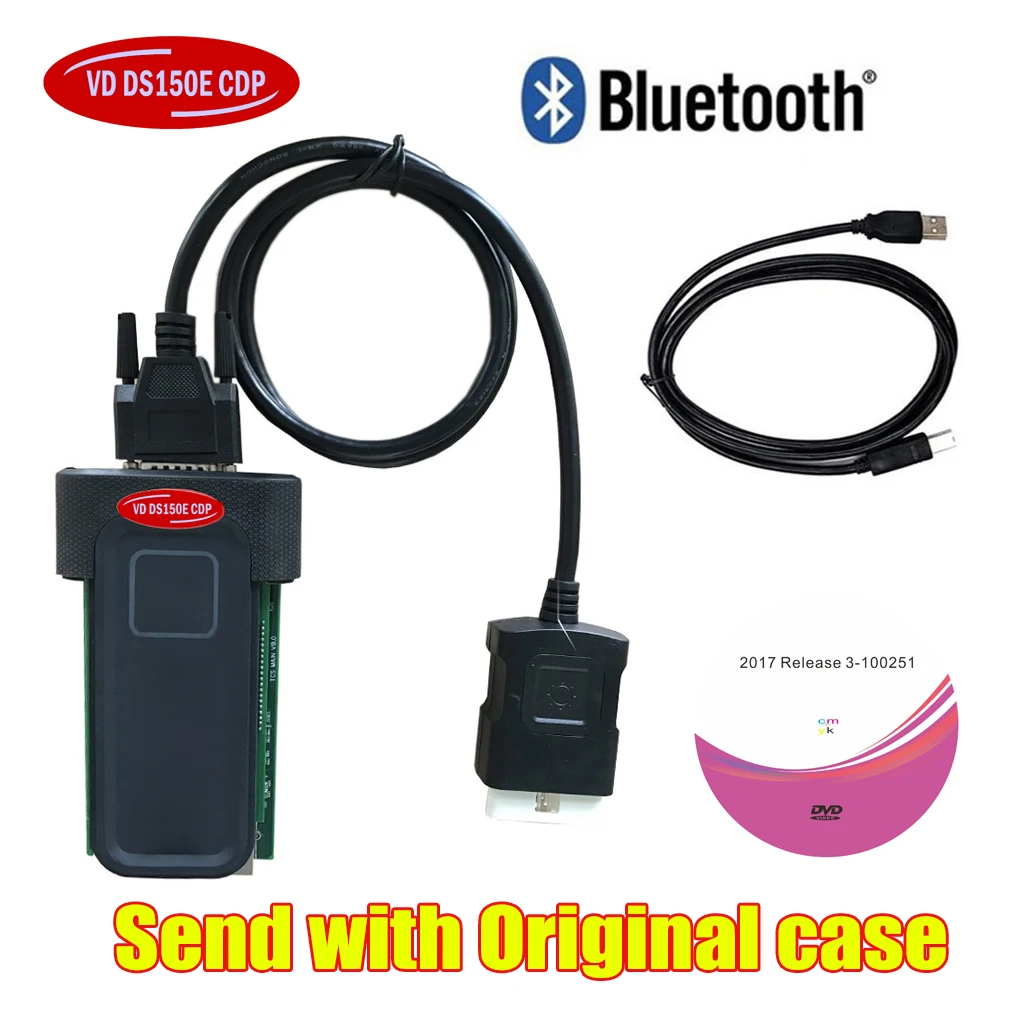 2017.r3 Новый диагностический инструмент obd2 vd ds150e cdp с bluetooth obd сканер + 8 шт.
