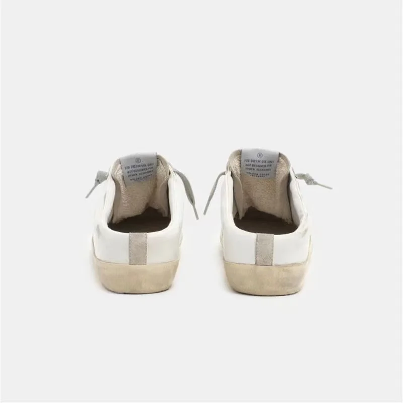 

2021 Summer New Children's Shoes First Layer Cowhide Distressed Small Dirty Half Drag One Pedal Parent-child Casual Shoes QZ32