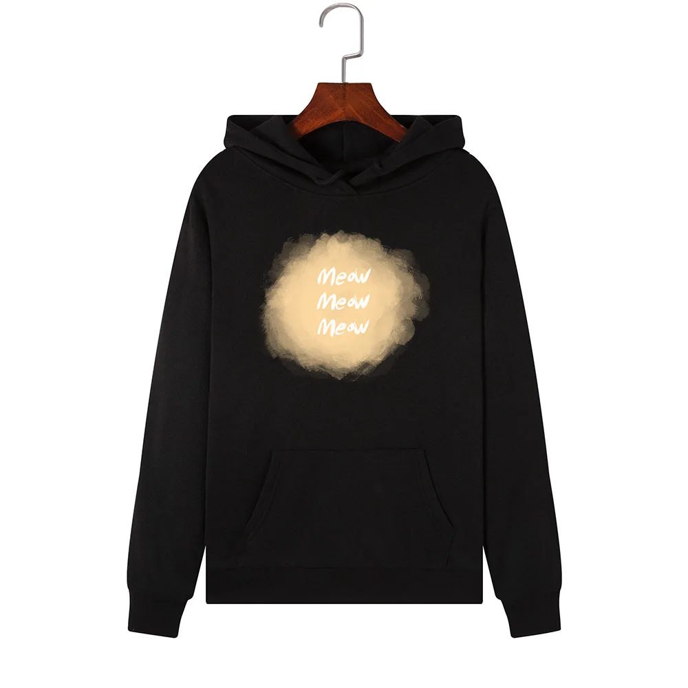 Женская толстовка с длинным рукавом SINGRAIN теплая свободная забавным принтом на