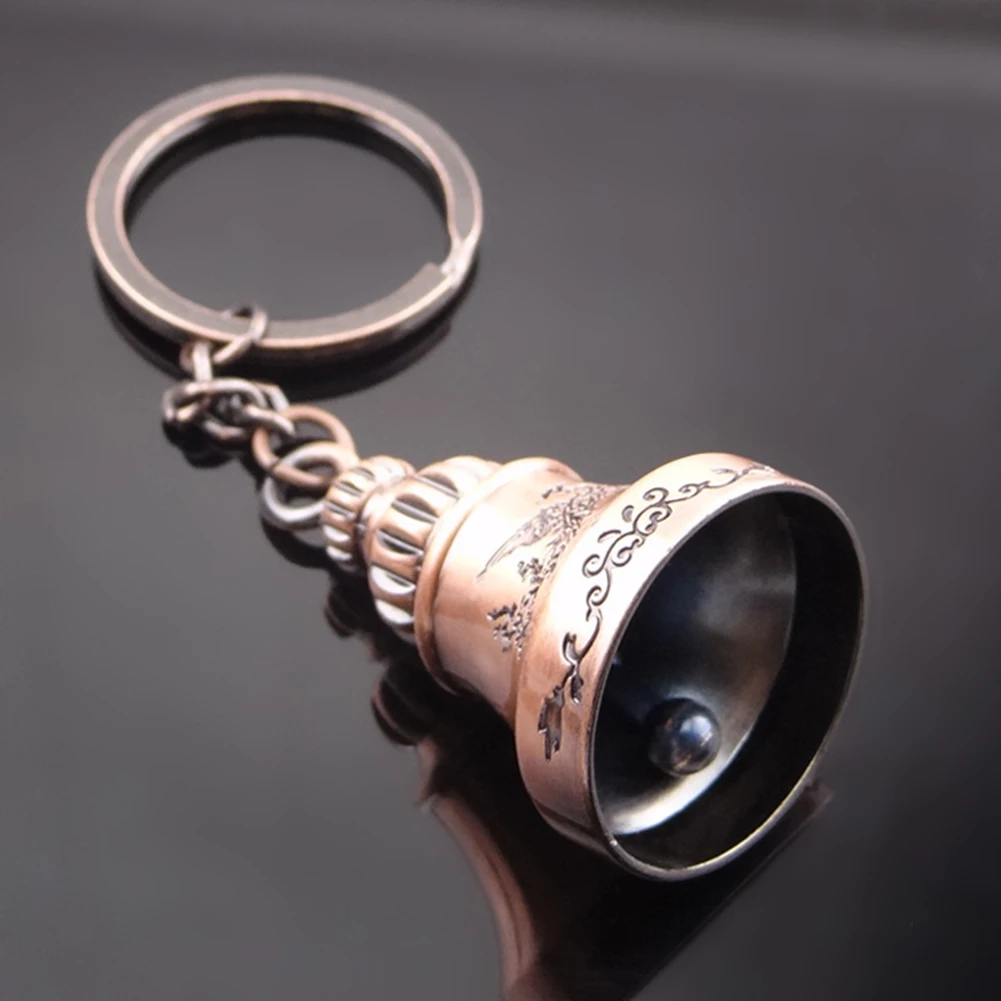 1Pcs 9.8cm x 2.9cm Antique Dragon Phoenix Bell Pendant Keychain Key Holder Ring Bag Ornaments Gift Chain Car Keyrings | Дом и сад
