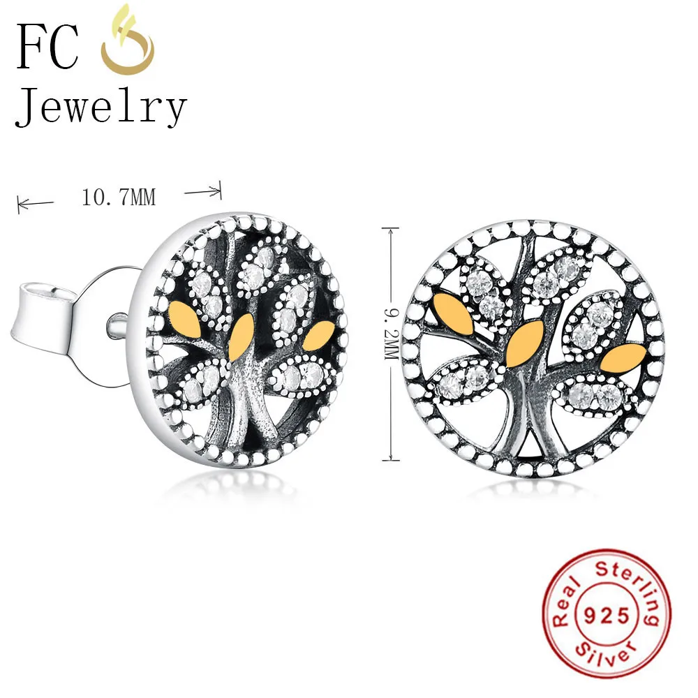 Женские серьги-гвоздики из серебра 925 пробы с фианитом | Украшения и аксессуары