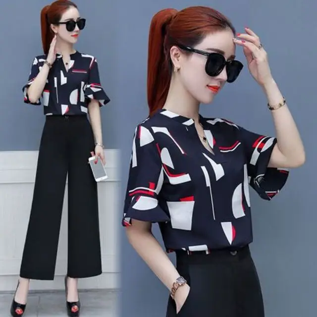 Женские шифоновые брючные костюмы повседневная официальная элегантная офисная