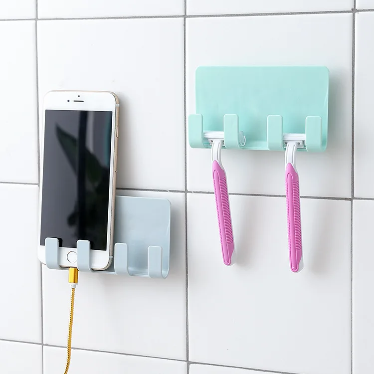 New Design 1 Piece Top Quality ABS Adhesive Mobile Phone Wall Holder Stand Cellphone Power Bank Accessory Bathroom | Мобильные