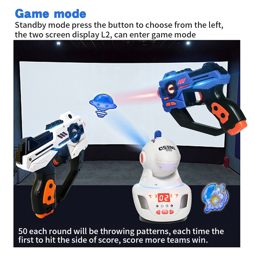Electric Laser Tag Infrared Projector Toy Guns Weapon Blaster Pistola Battle Kit Interaction Games for Boys Indoor Outdoor | Игрушки и