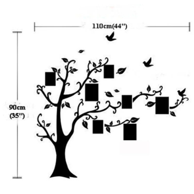 DIY Family Photo Frame Tree Wall Sticker Home Decor Living Room Bedroom Decals Poster Decoration Wallpaper | Дом и сад