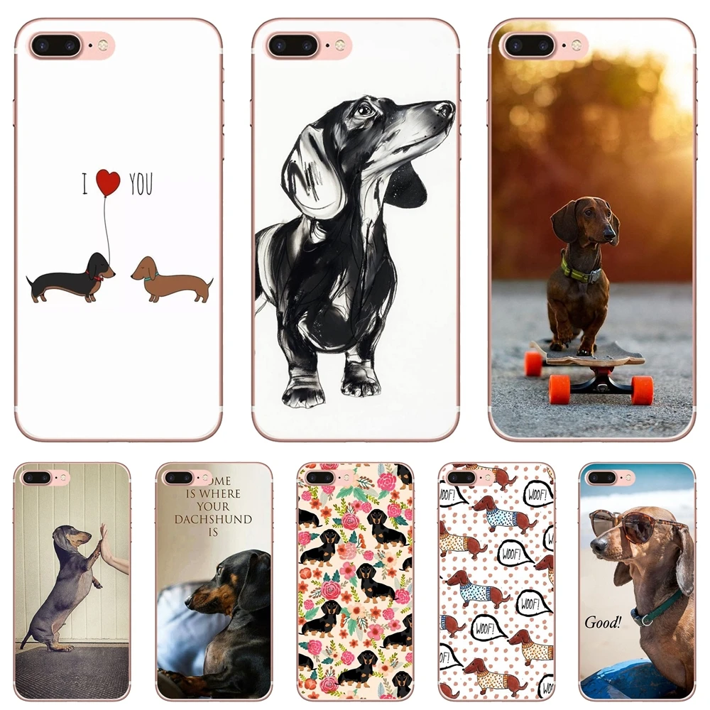 

Dachshund Silhouette Puppies Dog Soft Cases Cover For Huawei P50 P30 P40 P20 P8 P9 P10 Lite Pro 2016 2017 P Smart Plus 2019