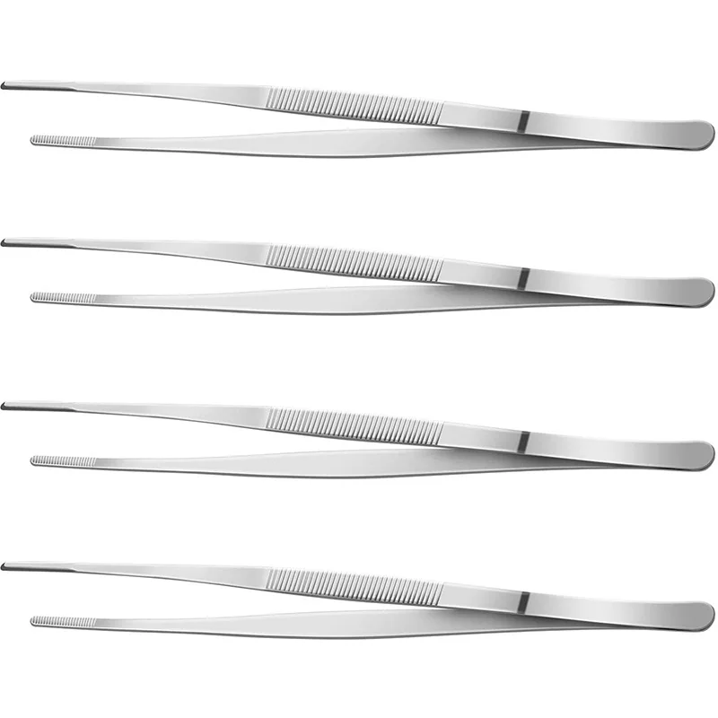 

Пинцет для мелких щипцов, пинцет из нержавеющей стали с точными зубчатыми наконечниками для приготовления пищи, медицинский пищевой инстру...