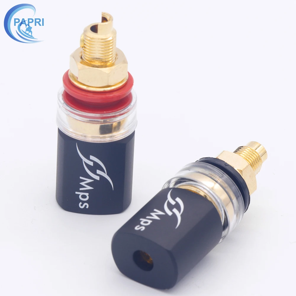 МПС Южный Пол Звезда-Л Латунь с золотым покрытием Более длинные крепежные гайки для подключения разъема стиля "банан" аудио-динамиков CD-плеера.