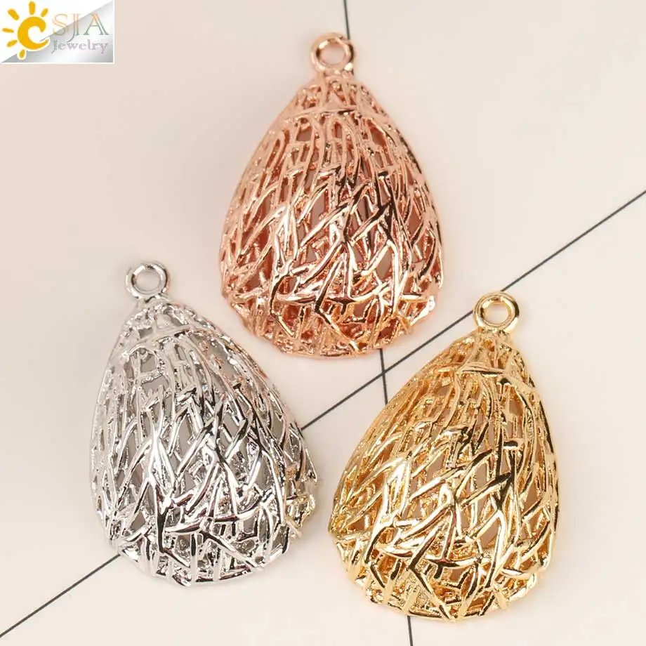 CSJA Charms Accessories Jewelry Findings Making Rose Gold Silver Color Metal for Handmade Necklaces Earring Diy S551 | Украшения и