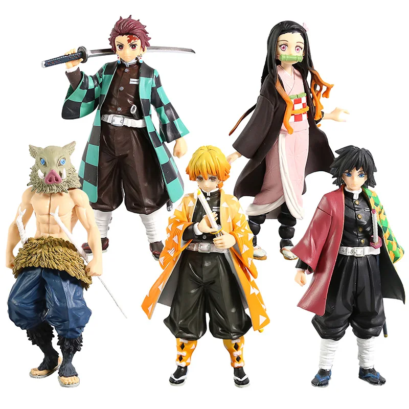 

Demon Slayer Kimetsu no Yaiba Tomioka Giyuu Hashibira Inosuke Kamado Tanjirou Nezuko Zenitsu Agatsuma Figurine Figure Brinquedos