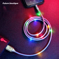 newest beat glowing charger adapter flowing light cable micro usb cable for samsung type c charging phone cable 8 pin