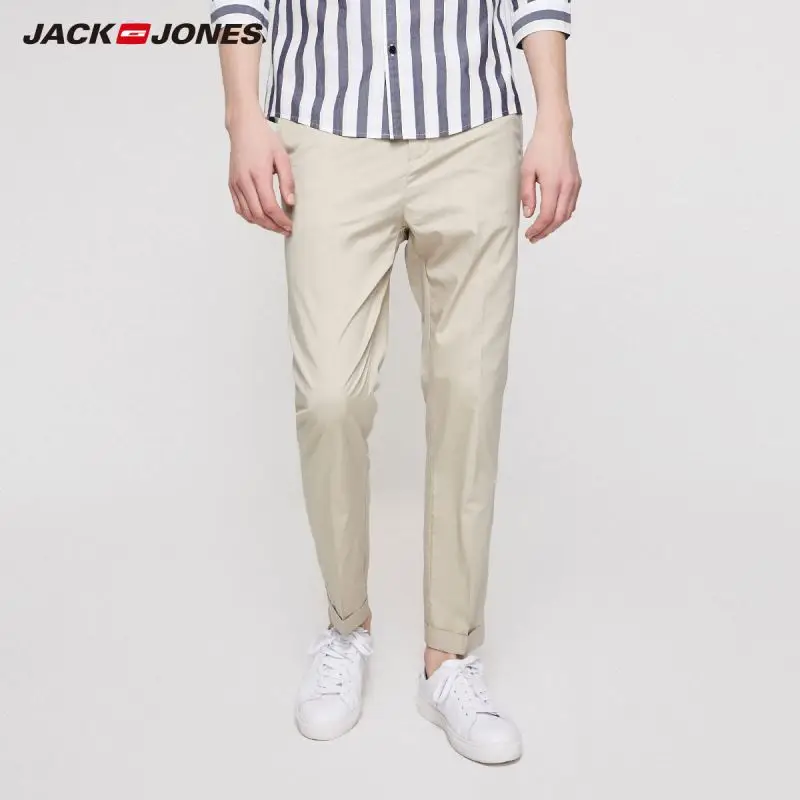 JackJones мужские облегающие тонкие хлопковые Стрейчевые однотонные укороченные