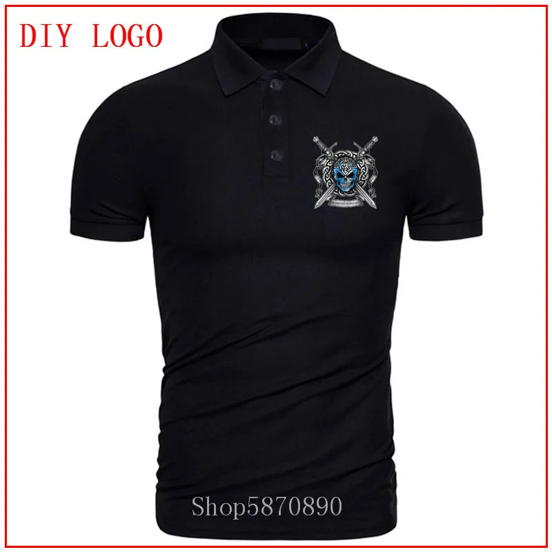 Мужская хлопковая рубашка-поло с коротким рукавом принтом | одежда