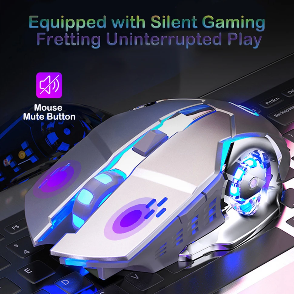2.4G Wireless Gaming Mouse 1600 DPI LED Rechargeable Adjustable Gamer Silent Mouse Mute Gamer Mouse Game Mice For PC Laptop images - 6