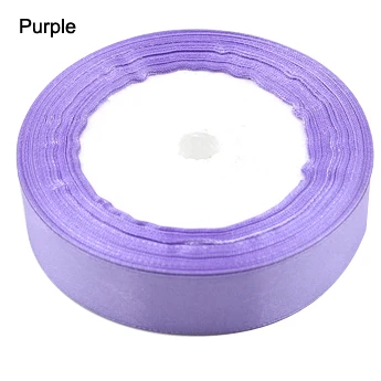 Purple 2 рулона/Лот 50 ярдов(44 м) Шелковая атласная лента для украшения свадебной вечеринки подарочная упаковка Riband bowknot логотип на заказ - Цвет: Purple