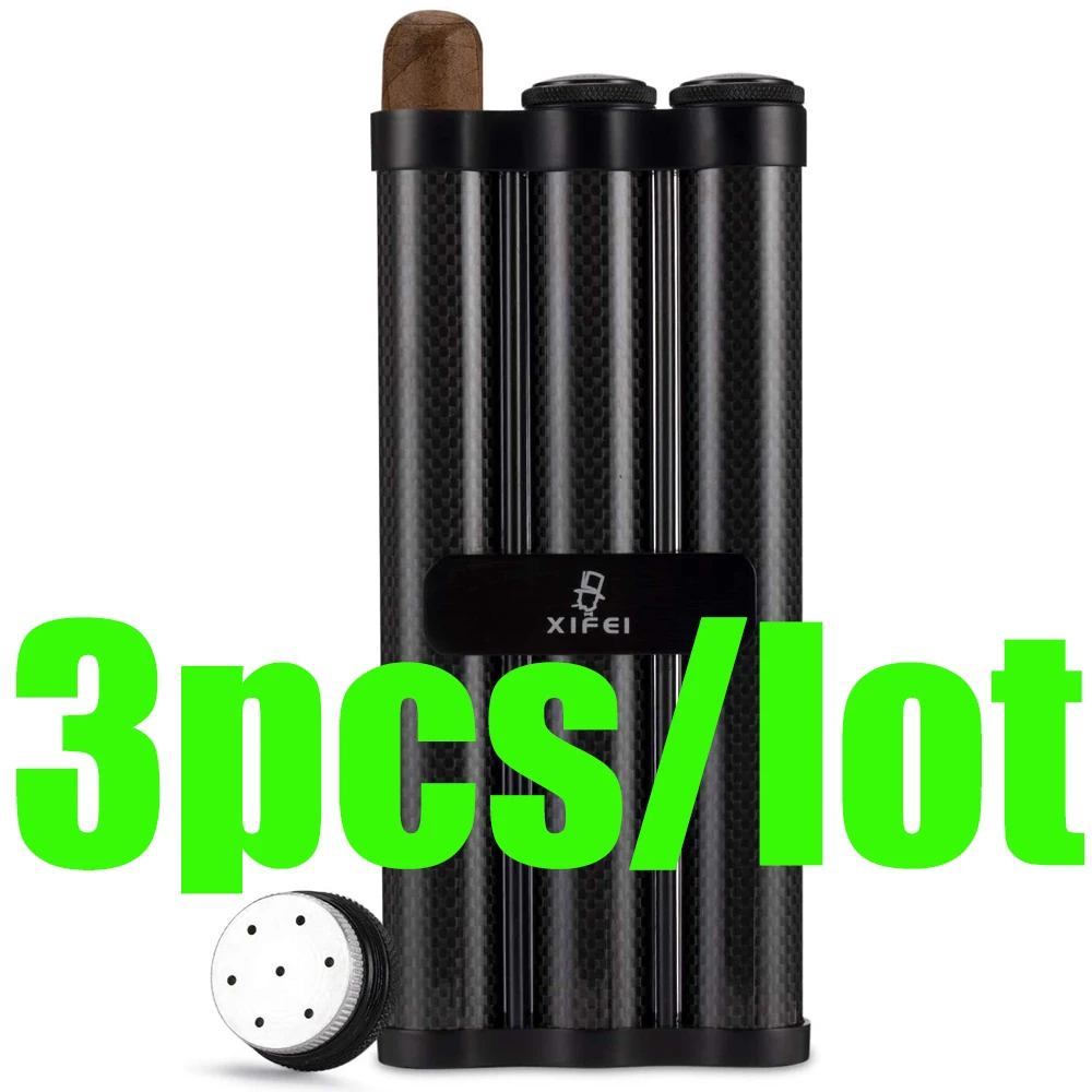 Prezzo 3 Pz/lotto Xifei Custodia Per Sigari Da Viaggio Scatola Per Umidificatori Portatile Mini Supporto Per Tubo Di Stoccaggio 60 Anelli Calibro Con Scatola Regalo Accessori Per Sigarette