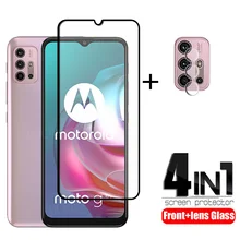 4-in-1 For Motoroal Moto G30 Glass For Moto G30 Tempered Glass Full Cover Glue HD Film Screen Protector For Moto G30 Lens Glass