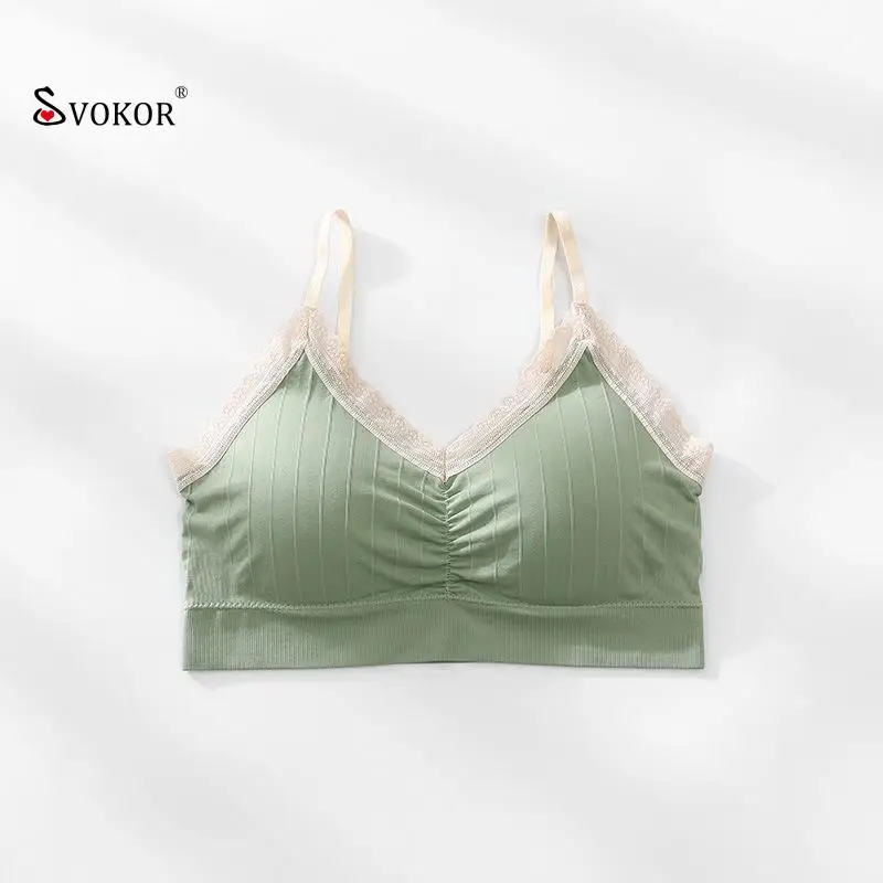 

Спортивный бюстгальтер SVOKOR, женское нижнее белье, сексуальное кружевное нижнее белье с открытой спиной, пуш-ап, беспроводное нижнее белье, м...