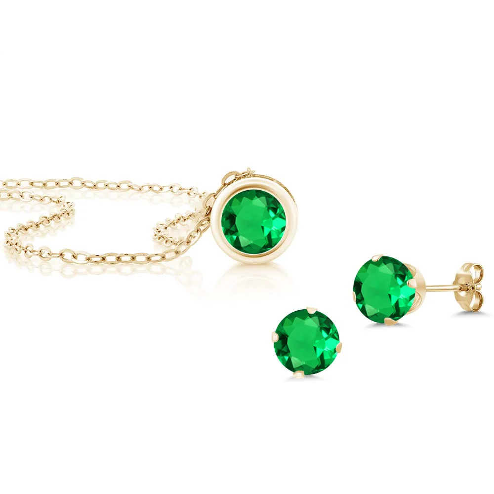 Настоящее 14K желтое золото Модные Ювелирные наборы для женщин 3 00 Ct Круглый