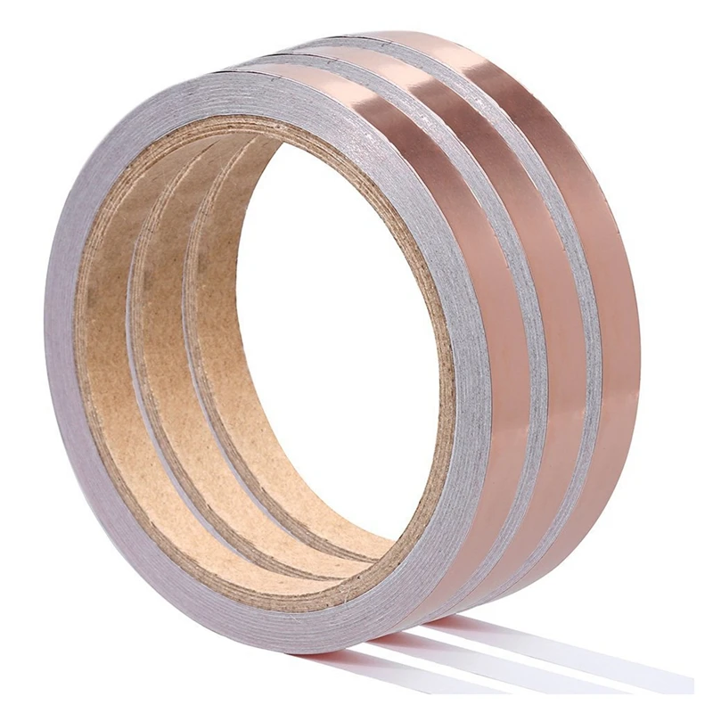 

3*10M Copper Foil Tape with Conductive Adhensive EMI Shielding Conductive Adhesive for Stained Glass,Paper Circuits,Electrical R