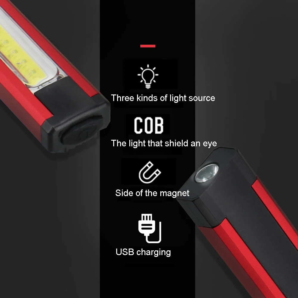 

Maintenance light LED Flashlight Floodlight 5 Mode COB XPE Hand Torch Camping Magnetic Work Light Auto Inspection Repairing Lamp