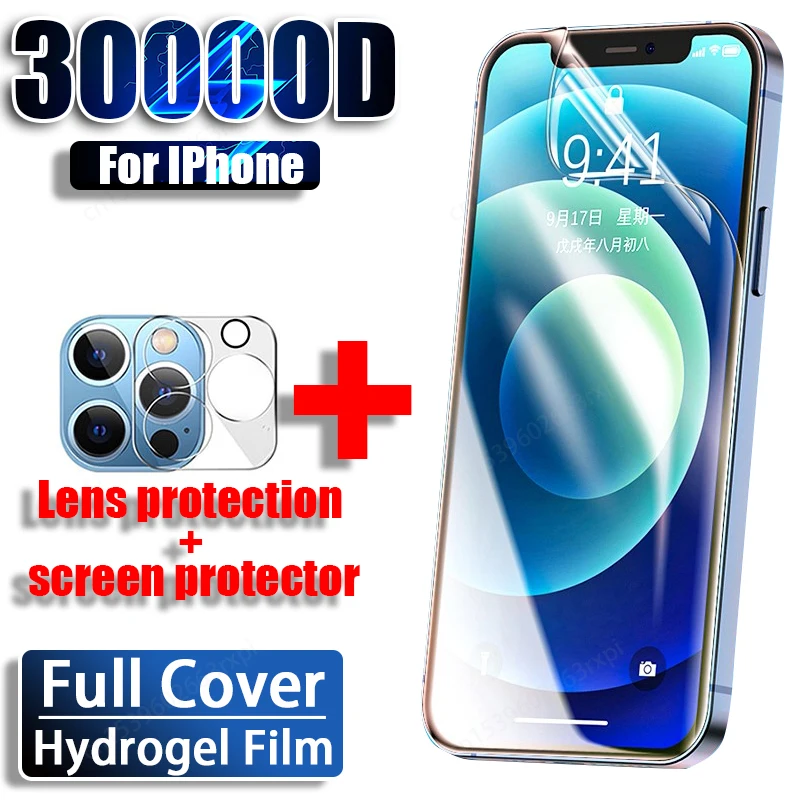 

Hydraulic Film For Iphone 13 12 11 Pro Max Screen Protector X Xr Xs 6 7 8 Plus Se2020 Case Full Cover 12Mini Not Glass Send Lens