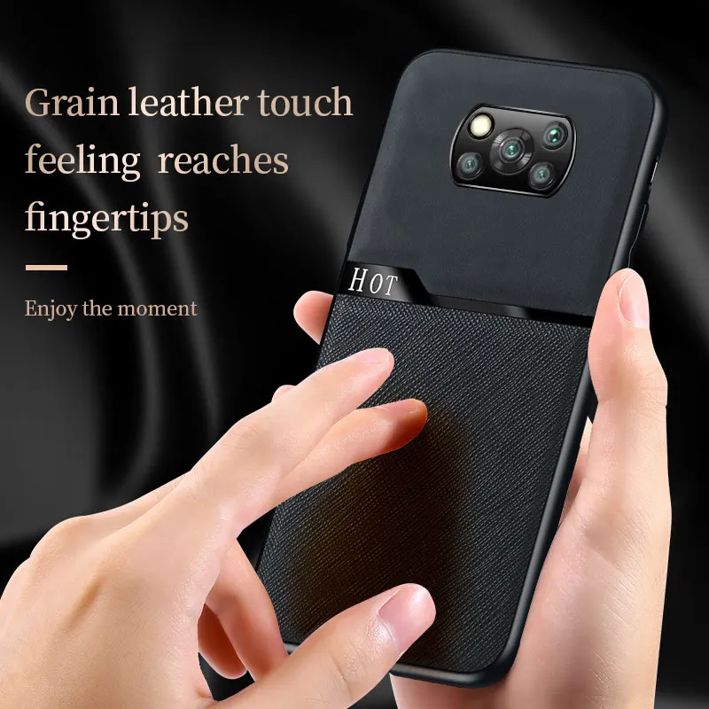 

KEYSION Shockproof Case for Xiaomi POCO X3 NFC Splicing PU Leather Camere Protection Back Phone Cover for POCO X3 Pro F2 Pro