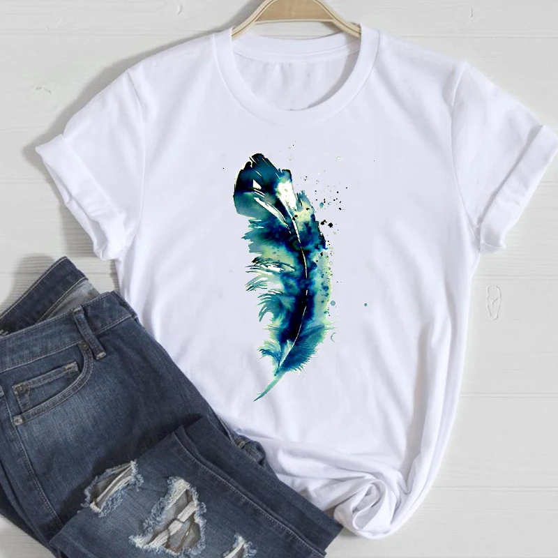 

Skull Floral Fashion Abstract art 2021 Cute Casual Spring Summer Clothes Graphic T-shirts Women Top Lady Print Female loose Tee