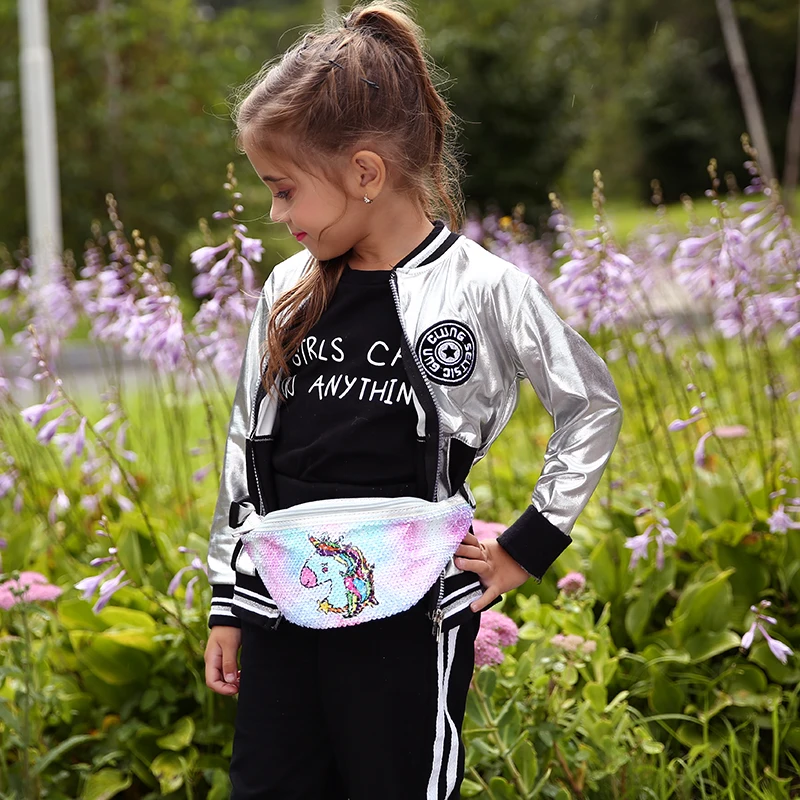 Женская поясная сумка с реверсивным единорогом и блестками забавная бананка на