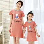 Новинка; Детская ночная рубашка для девочек хлопковая ночная рубашка для матери Детская Хлопковая пижама для девочек, одежда для родителей и детей платье для маленьких девочек, одежда для сна
