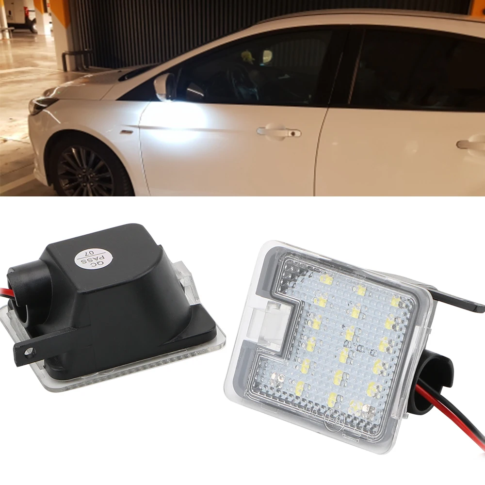 

12V Car Door Welcome Light LED Puddle Lamp Under Side Mirror T10 W5W For Ford Focus 3 MK3 Kuga 2 Mondeo 4 2007-2014 C-max Escape