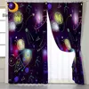 BlessLiving Comsic Blackout Curtains Spaceship Rocket Living Room Curtain Cartoon Window Treatment Drapes 1-Piece Dipper Rideaux 1