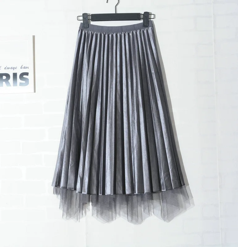 Новые осенние вельветовые длинные женские плиссированные юбки с завышенной
