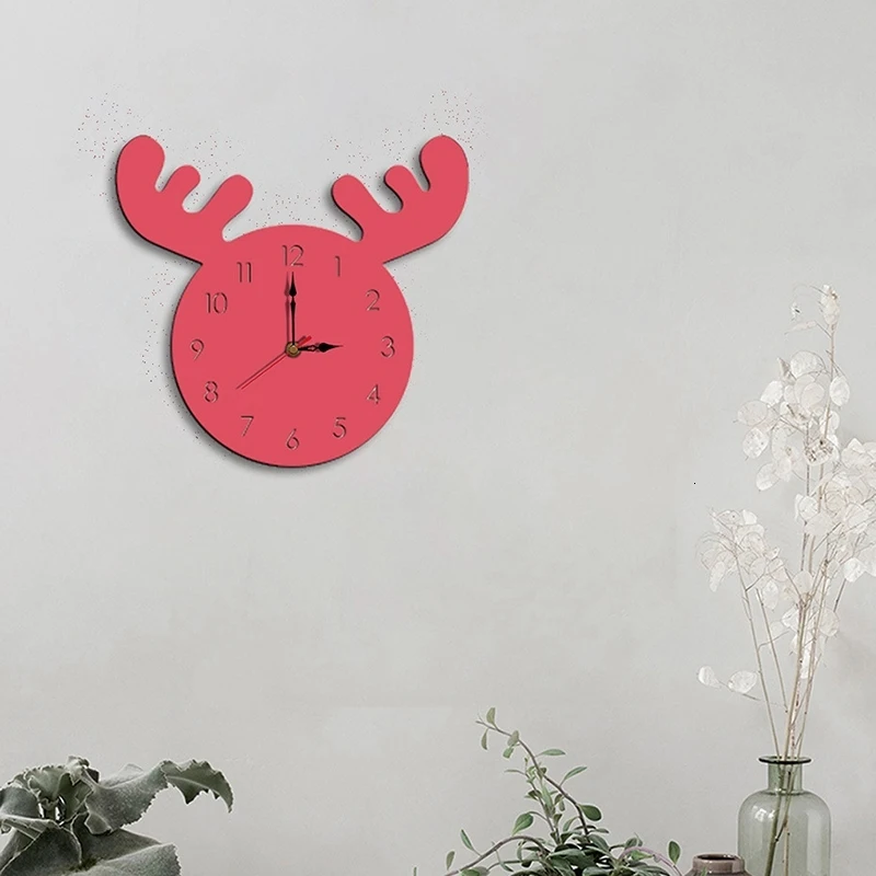 Резные настенные часы с оленем для дома гостиной украшения аксессуары
