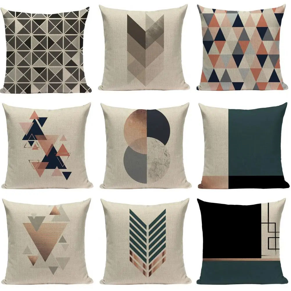 Nordic Style Fiberflax Throw Pillow Case Cushion Cover Unique Pattern Printed Decor for Sofa Mat | Дом и сад