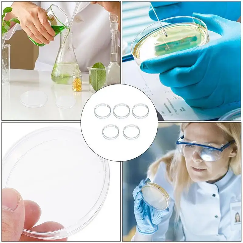 

5Pcs Glass Petri Dishes Cell Culture High Borosilicate Petri Dishes for School