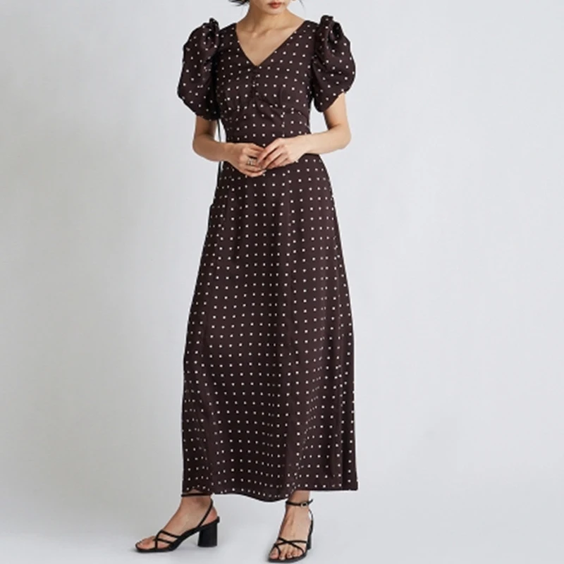 

Женское платье в японском стиле Johnature, свободное платье на пуговицах с V-образным вырезом, рукавами-фонариками и открытой спиной, с принтом, д...