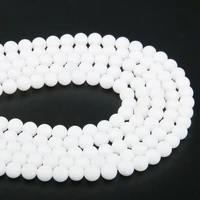 new white jades round shape natural beads charm elegant making for jewelry diy bracelet necklace accessories size 4 6 8 10 12mm
