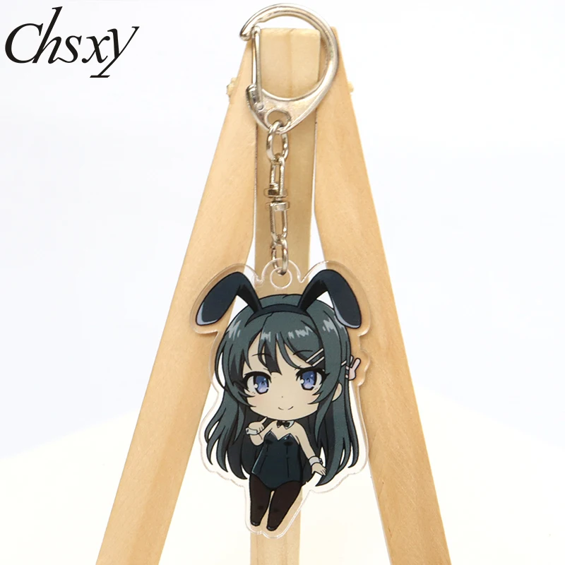 

Anime Cute Rascal Does Not Dream of Bunny Girl Keychain Kawaii Sakurajima Mai Acrylic Figures Keyring Bag Pendant for Otaku Gift