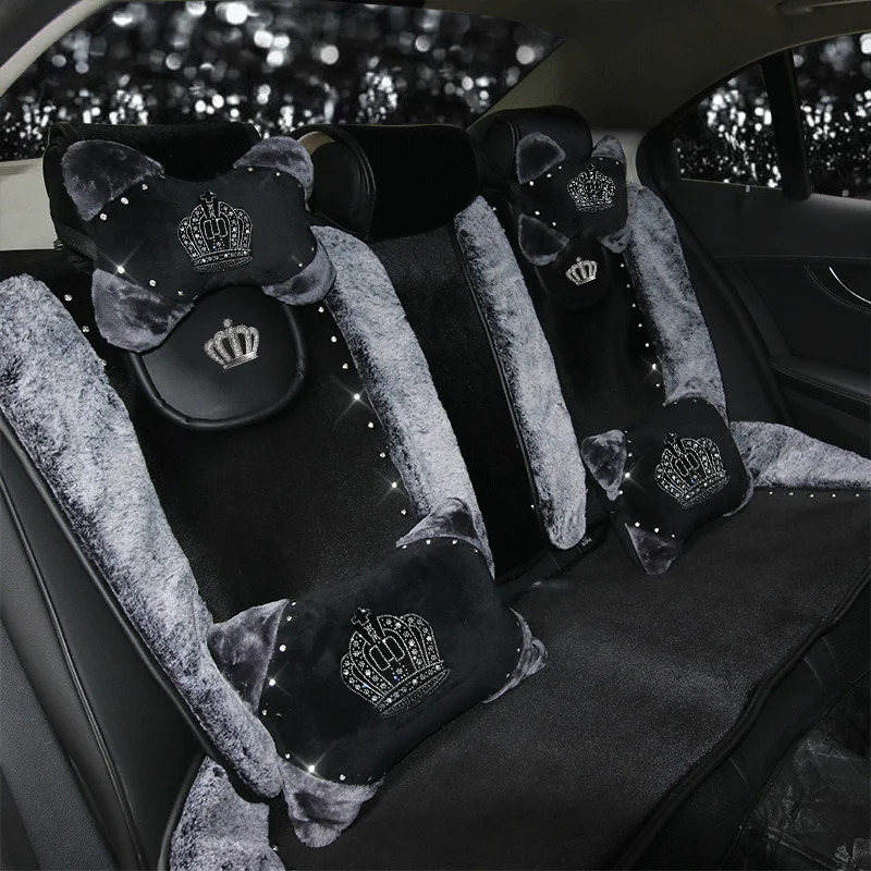 

Luxurious full set Car Seat Cover winter artificial fur universal automotive car accessories interior seat cushion