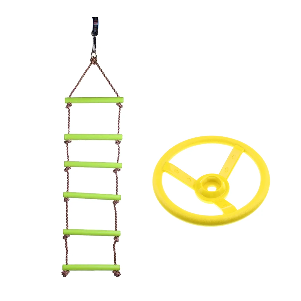 Playhouse 6 Rungs веревка альпинистская лестница + игрушка с рулевым колесом качели